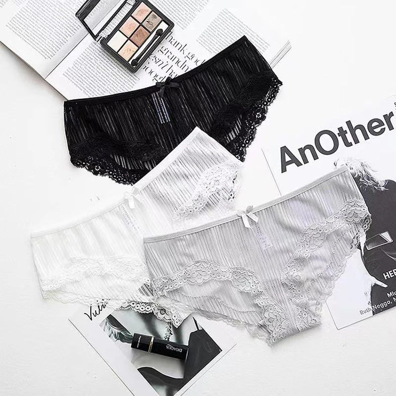 3Pcs Women Panties Sexy Lace Thongs Ultra-thin Mesh Transparent Lingerie Women's Soft Briefs Bow Panty Cotton Underwear
3Pcs Women Panties Sexy Lace Thongs Ultra-thin Mesh Transparent Lingerie Women's Soft Briefs Bow Panty Cotton Underwear