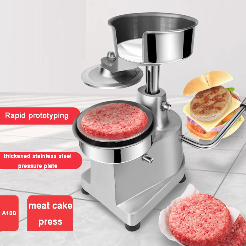 

100mm Home Forming Burger Patty Maker Hamburger Press Manual Burger Maker Equitment Round Meat Shaping Stainless Steel Machine