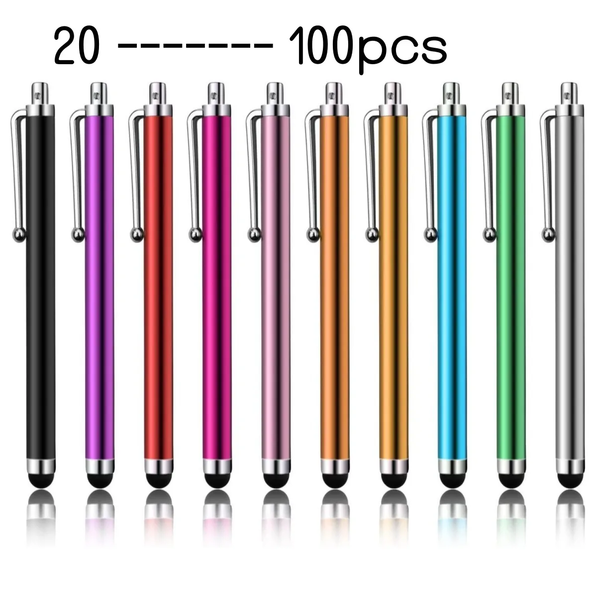 

20-100Pcs 9.0 Metal Capactive Stylus Pen Touch Screen Pens for iPad iPhone Samsung Tablet PC Smart Phone Pen