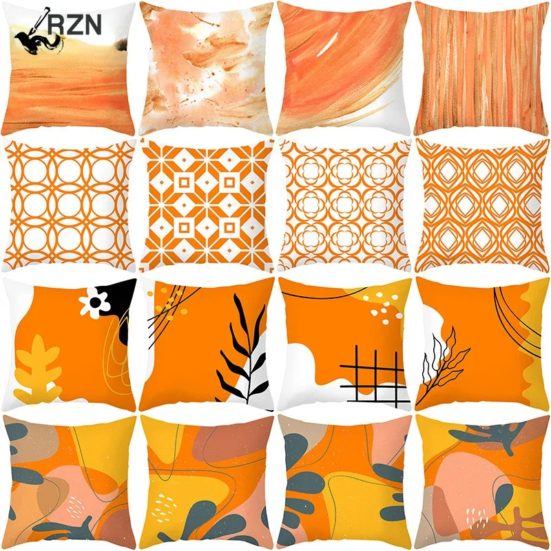 

Brand New Yellow Orange Abstract Geometry Print Pillow Cushion Cover Modern Nordic Sofa Throw Pillowcase Home Decor 45x45cm