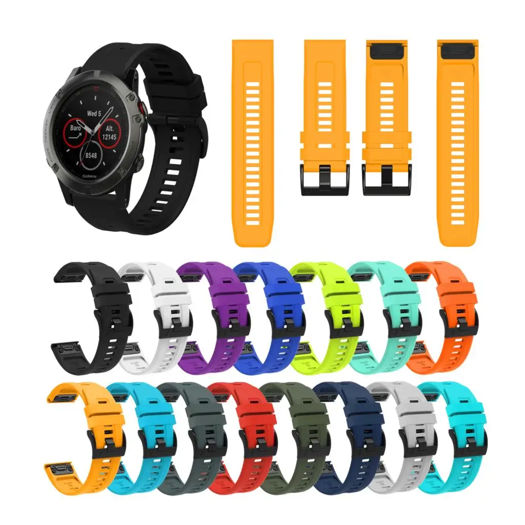 

22mm Silicone QuickFit Watchband Strap For Garmin Fenix 7 6 Pro 5 Plus Smartwatch Wristband Forerunner 965 955 945 935 Bracelet