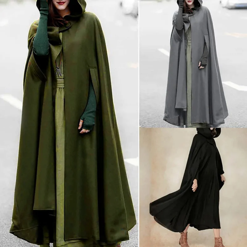 

Vintage Medieval Gothic Creed Hooded Cloak Assassins Cosplay Thin Coat Women Vampire Devil Capes Viking Pirate Robes Halloween