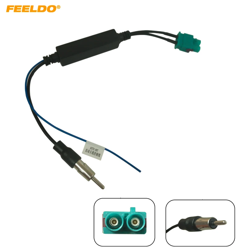 

FEELDO Car Radio Antenna Male Dual Fakra Amplifier Booster Adapter for Volkswagen Audi Cayenne Vehicle Signal Aerial FM Antenna