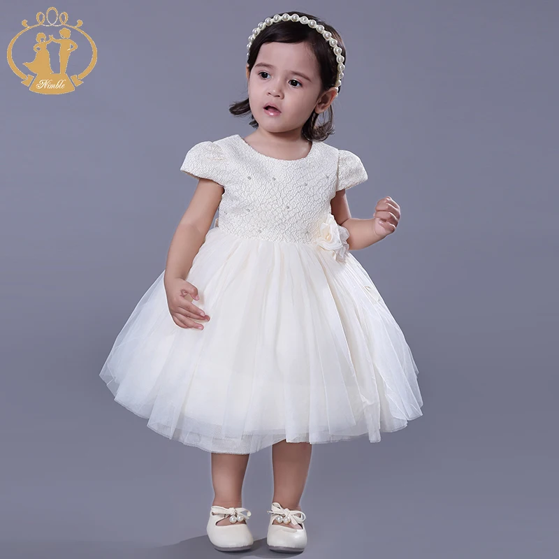 

Nimble Clothes for Newborns 2023 Summer Short Sleeve Ball Gown Kid Costum Princess Wedding Dress Children Baby Girl