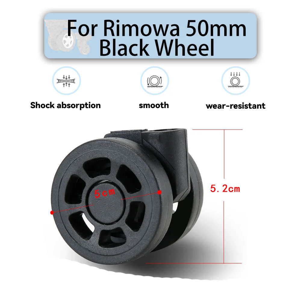 For Rimowa 50mm Black Universal Wheel Replacement Suitcase Smooth Silent Shock Absorbing Wheel Travel Accessories Wheels Casters
For Rimowa 50mm Black Universal Wheel Replacement Suitcase Smooth Silent Shock Absorbing Wheel Travel Accessories Wheels Casters