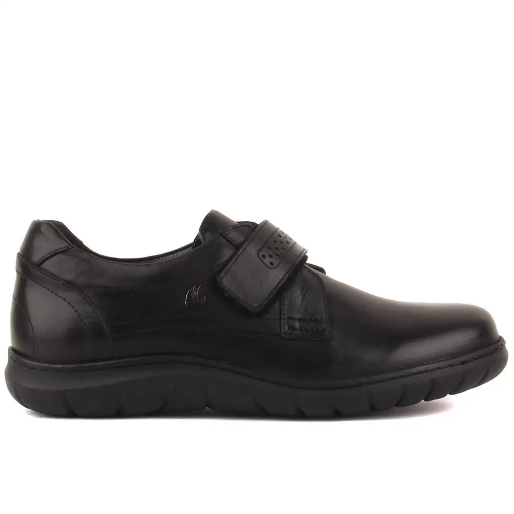 

Sail Lakers-Black Leather Velcro Men's Casual Shoes