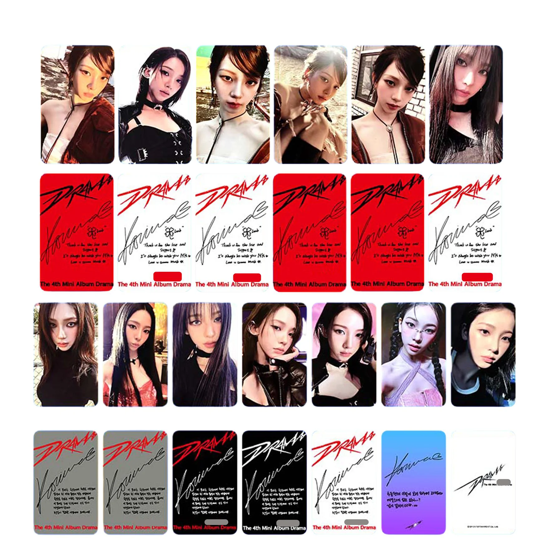 

6/7pcs Karina 4th Mini Album "Drama" PhotoCard KPOP Pre-Odered Benefits LOMO Cards Winter Giselle NingNing Selfie Fans Gifts