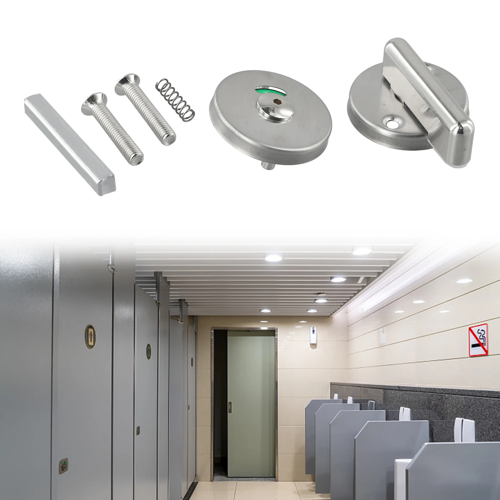 Universal Privacy WC Latch Indicator Bolt Vacant Engaged Door Lock Toilet Shower Cubicles Bathroom Indicator Bolt
Universal Privacy WC Latch Indicator Bolt Vacant Engaged Door Lock Toilet Shower Cubicles Bathroom Indicator Bolt