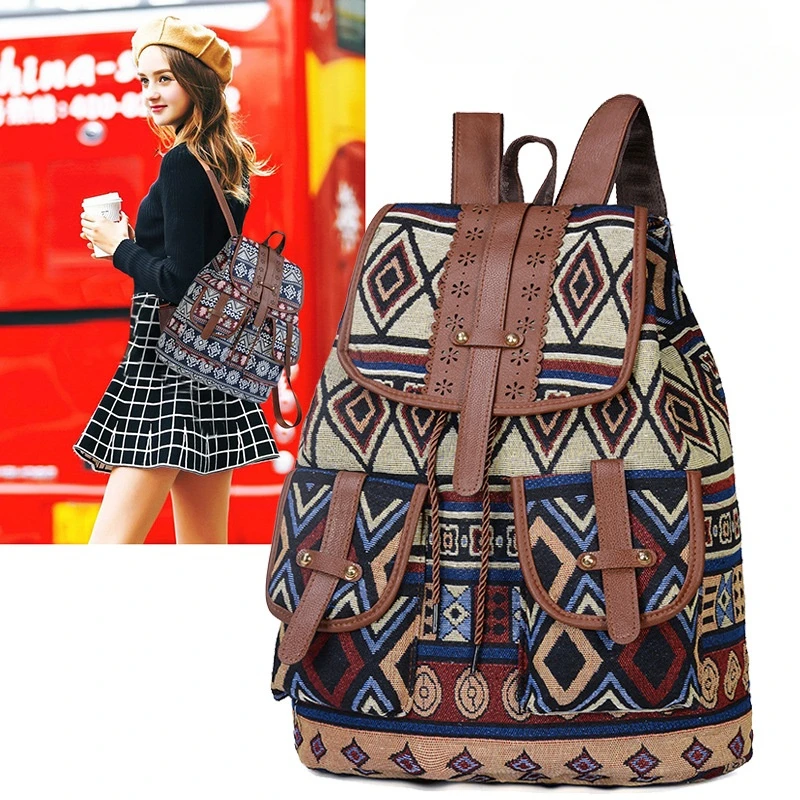 New style backpack retro pattern canvas female bag fashion travel drawstring backpack multifunctional student school bag
New style backpack retro pattern canvas female bag fashion travel drawstring backpack multifunctional student school bag