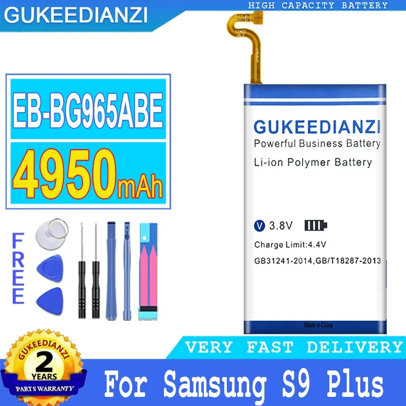 

GUKEEDIANZI Battery for Samsung Galaxy S9 Plus, 4950mAh, EB-BG965ABE, G9650, G965, G965F, G965A, G965T, G965S, G965R4, G965V