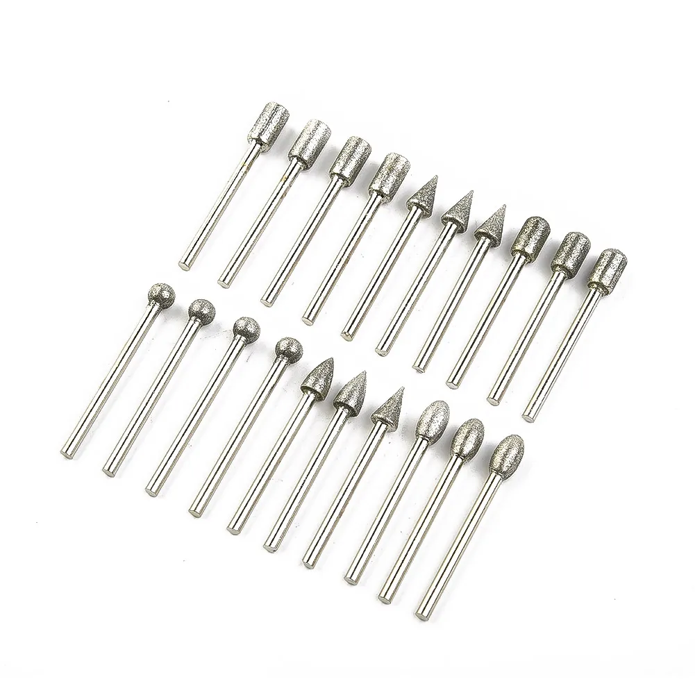 Accessories Durable Equipment Burr Drill Bits 20pcs 3mm shank Cutting Diamond Electroplated Engraving Grinding
Accessories Durable Equipment Burr Drill Bits 20pcs 3mm shank Cutting Diamond Electroplated Engraving Grinding