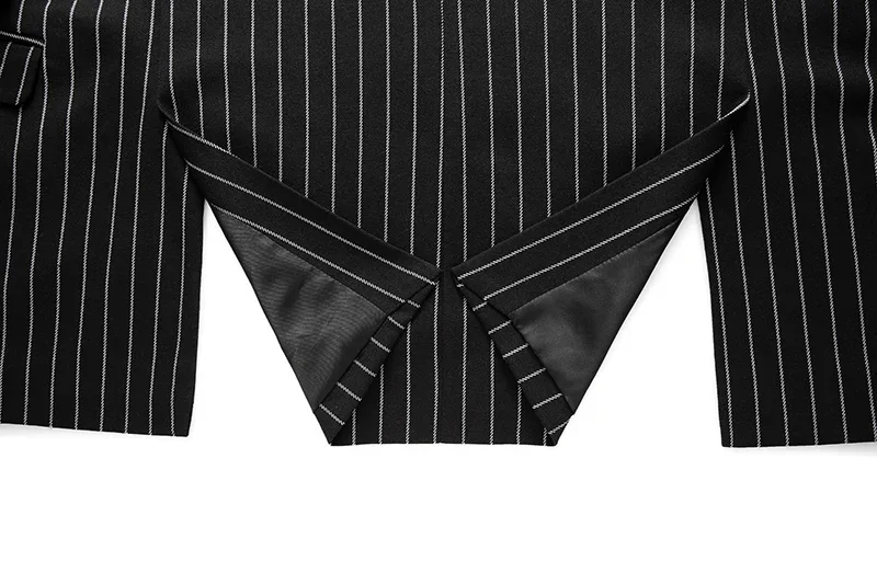 Fashion Men Double Breasted Striped Suit 2 Piece Black / Wine Red Homme Business Social Wedding Party Blazers and Trousers 238 S41c2a6517fad4137be299e26b5ebde34D