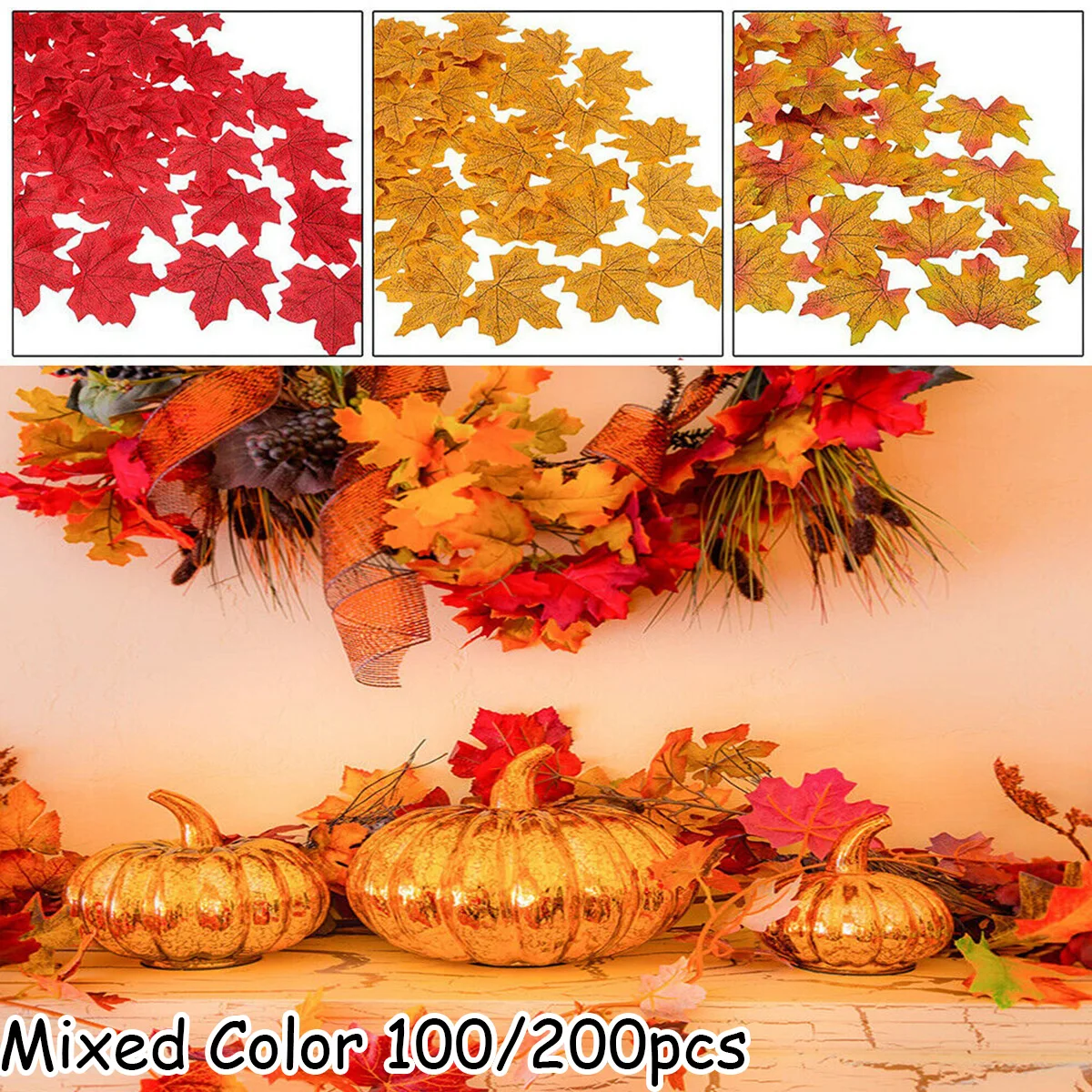 Artificial Autumn Maple Leaf Fall Fake Silk Leaves Craft Wedding Party Decoration Supplies Accessories 100/200Pcs
Artificial Autumn Maple Leaf Fall Fake Silk Leaves Craft Wedding Party Decoration Supplies Accessories 100/200Pcs