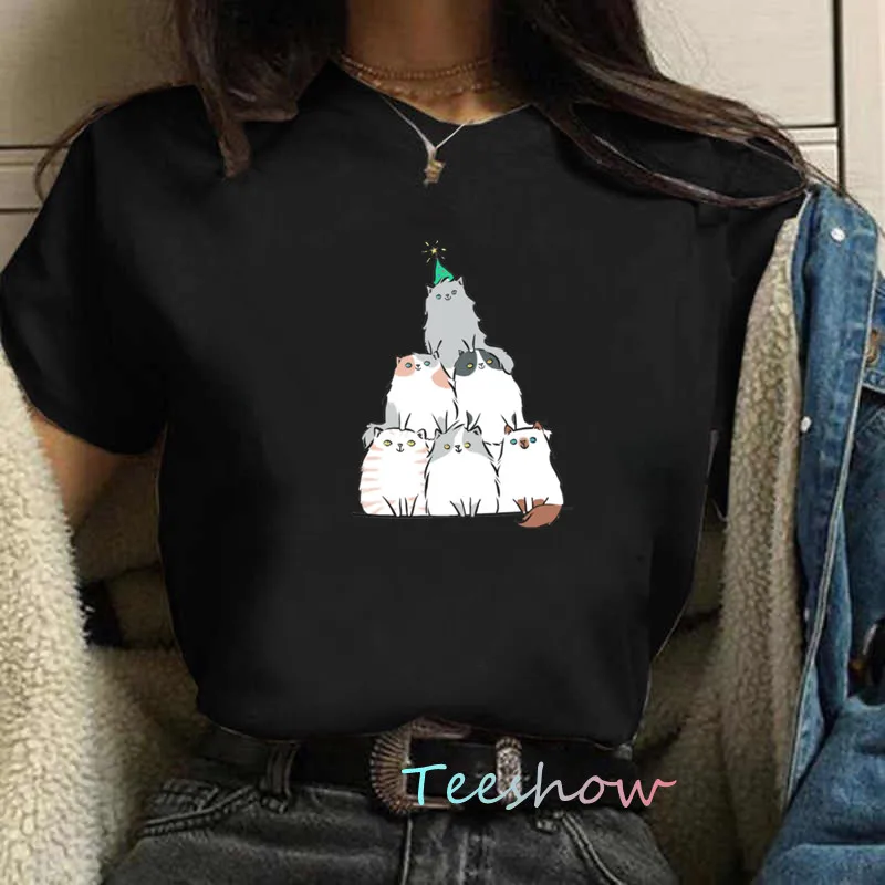 Cute Christmas Tree cats T-shirt Print Cartoon Graphic Tees Women T Shirt Y2k Aesthetic Tumblr Streetwear Tops Female Clothes
Cute Christmas Tree cats T-shirt Print Cartoon Graphic Tees Women T Shirt Y2k Aesthetic Tumblr Streetwear Tops Female Clothes