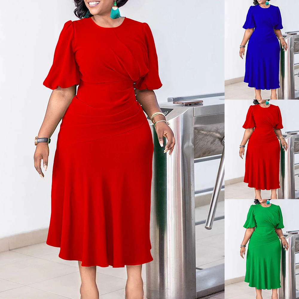Plus Size Sexy Womens Solid Pleated Slim Fit Ruffled Summer Midi Dress Ladies Night Evening Party Gown Cocktail Clubwears
Plus Size Sexy Womens Solid Pleated Slim Fit Ruffled Summer Midi Dress Ladies Night Evening Party Gown Cocktail Clubwears
