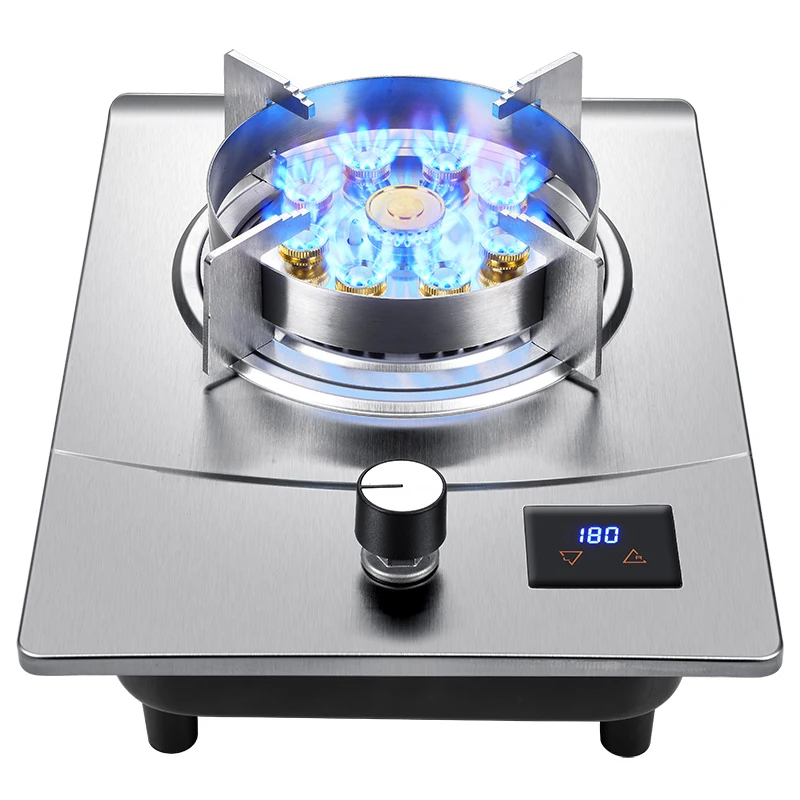 

Gas Stove Single Stove Household Desktop Liquefied Gas Natural Gas Stove Embedded Stainless Steel Fierce Fire Stove