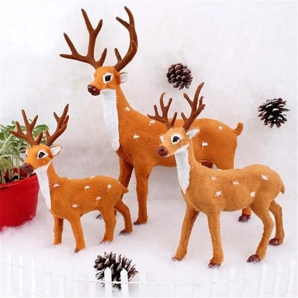 

Reindeer Christmas Deer Xmas Elk Plush Simulation Christmas Decorations For Home Merry Christmas New Year Ornament