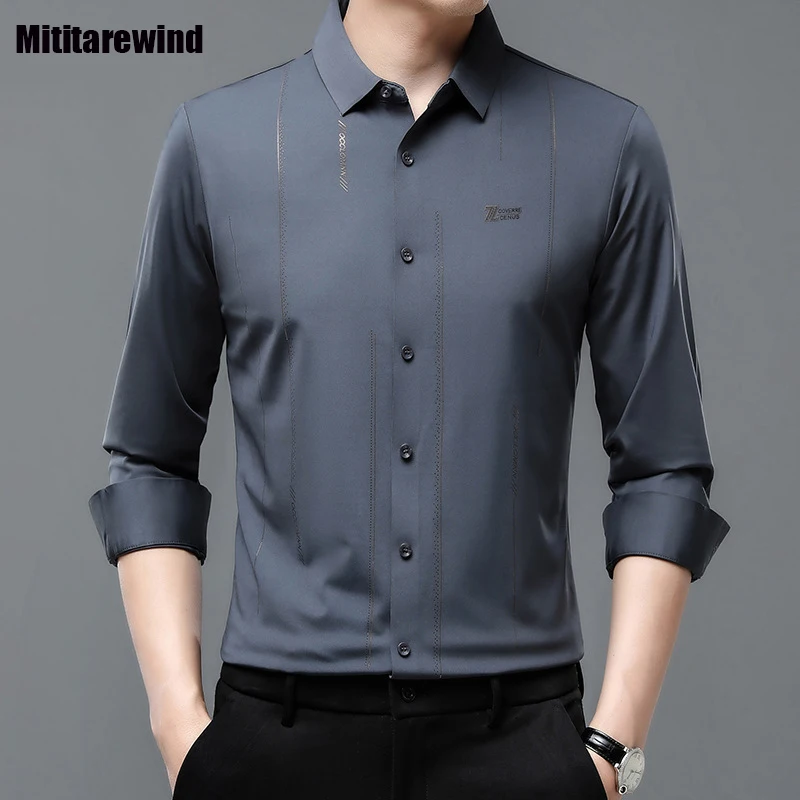 Рубашка мужская бесшовная с длинным рукавом, деловой Повседневный Топ с принтом, модная простая блуза, весна-лето
Рубашка мужская бесшовная с длинным рукавом, деловой Повседневный Топ с принтом, модная простая блуза, весна-лето