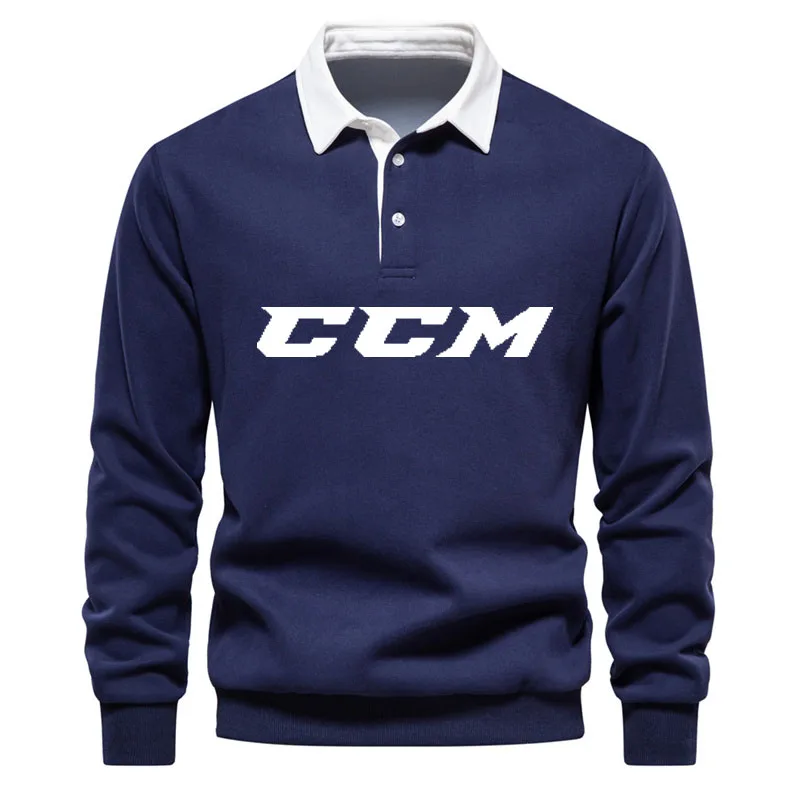 

Fashion Men's Sweatshirt CCM print Casual Long-sleeved Autumn Casual Hoodie Boys Shirt Matching Color lapel Hoodie Sweatshirt