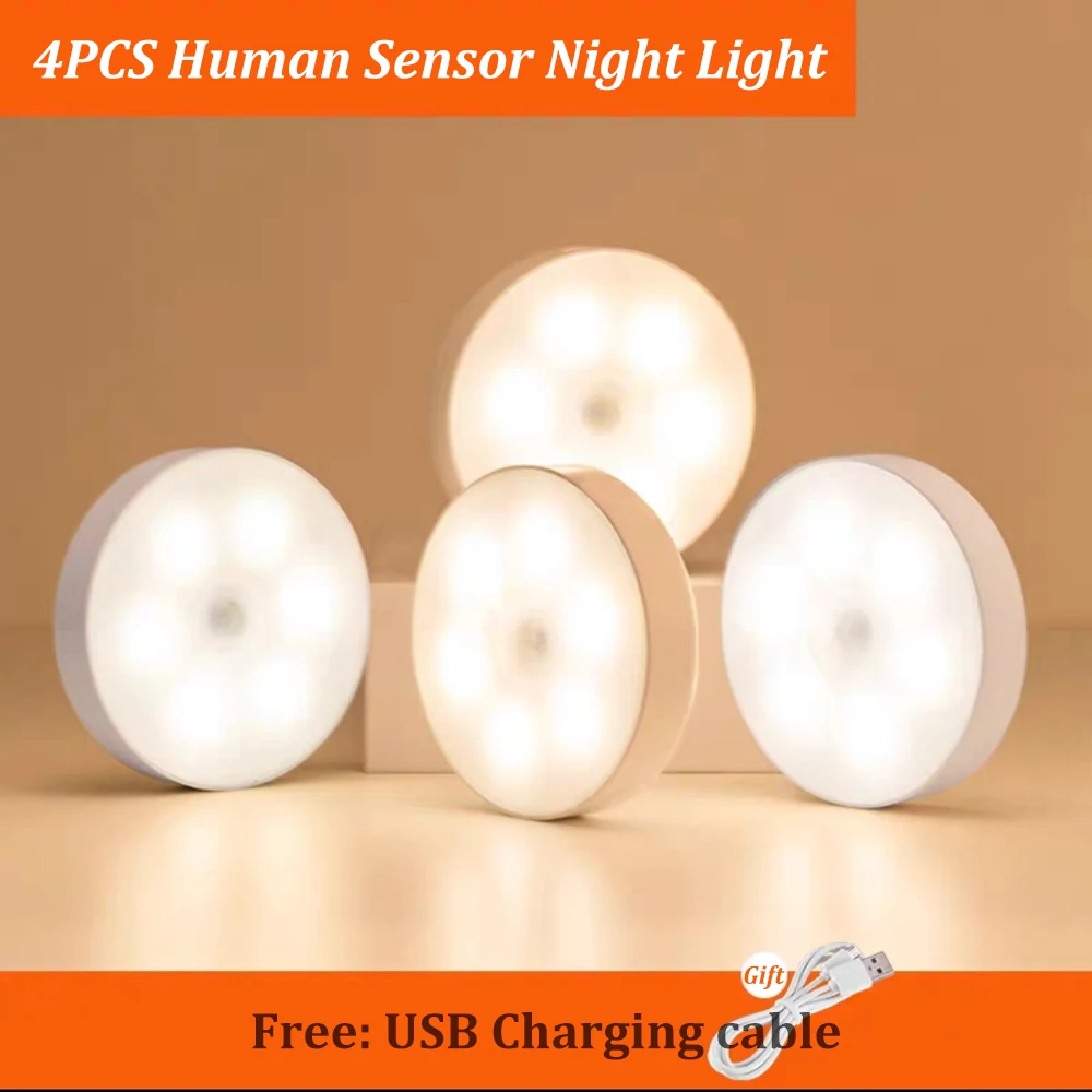4pcs LED Human Body Induction Night Light Bedroom Wardrobe Bedside Light Corridor Lamps Creative Gift Wireless Night Lights
4pcs LED Human Body Induction Night Light Bedroom Wardrobe Bedside Light Corridor Lamps Creative Gift Wireless Night Lights