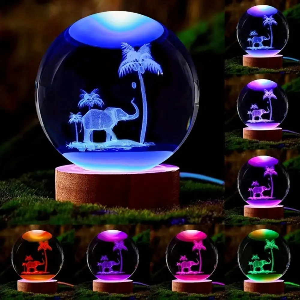 1 Pc Elephant Luminous Crystal Ball Lamp, Desktop Home Decoration Living Room Bedroom Night Light, Holiday Gift For Family And F
1 Pc Elephant Luminous Crystal Ball Lamp, Desktop Home Decoration Living Room Bedroom Night Light, Holiday Gift For Family And F
