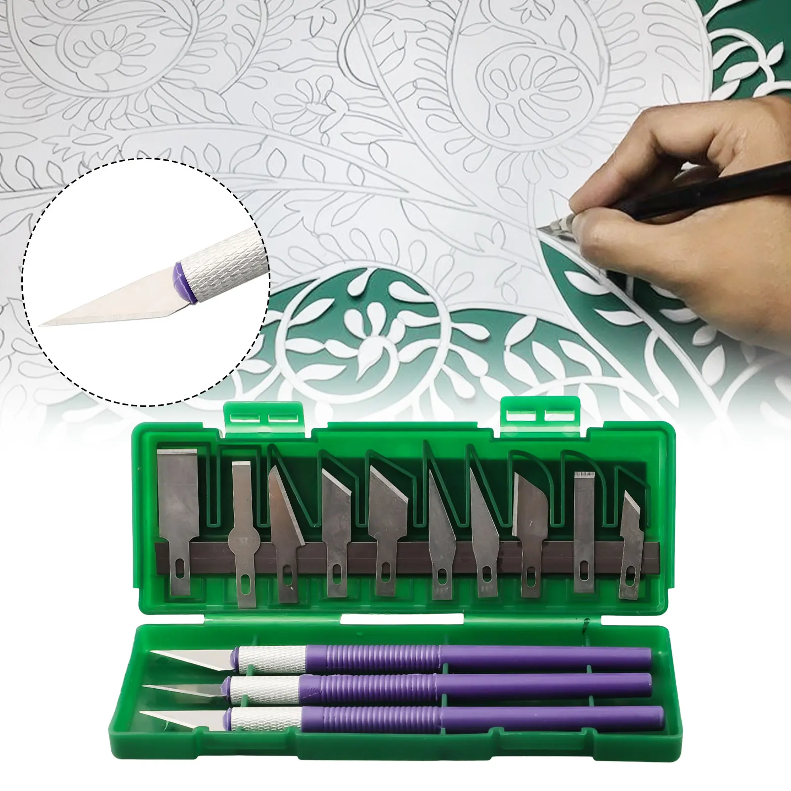Carving Cutter Set Blades With Box Paper Sticker Wood Carving 13Pcs/Set Art Carving Cutter Cutting High Quality
Carving Cutter Set Blades With Box Paper Sticker Wood Carving 13Pcs/Set Art Carving Cutter Cutting High Quality