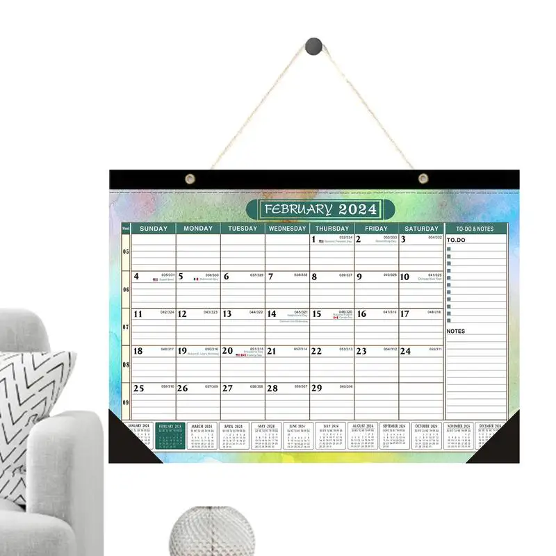 

Monthly Calendar For Wall Jan Dec 2024 Simple Calendar 12 Month Calendar For Home School Classroom Colorful Calendar For Working