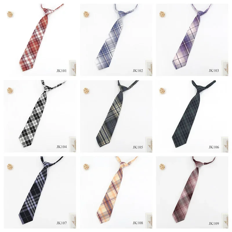 

Узкие галстуки для женщин, студенческий Повседневный галстук в клетку, галстуки для мальчиков и девочек, тонкий галстук, простой галстук для ленивых людей