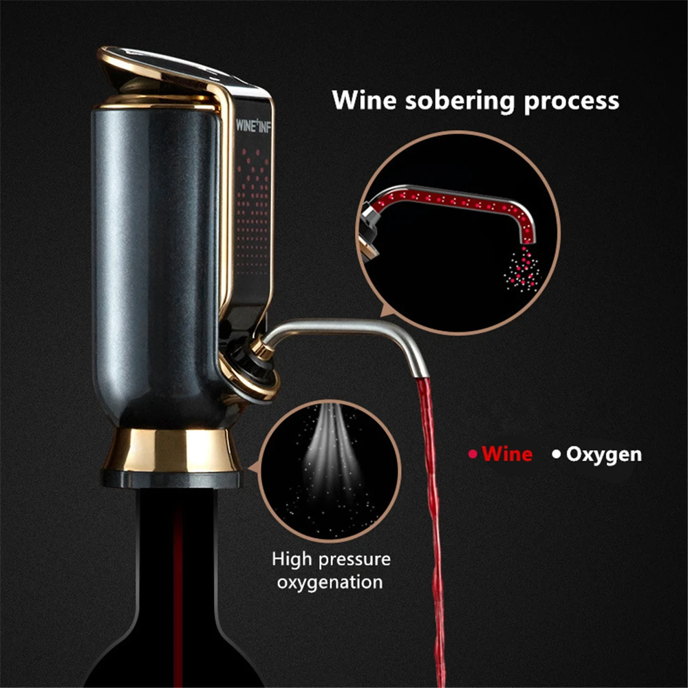 

Electric Red Wine Decanter Vacuum Fresh-keeping for 10 days Adjustable Output Wine Auto Quick Wine Aerator Kitchen Accessories