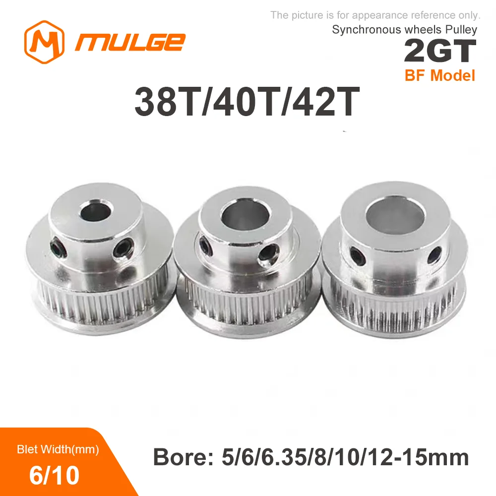 

GT2 BF Timing Pulley 2GT 38T/40T/42T Tooth Teeth Bore 5/6/6.35/8/10-15mm Synchronous Wheels Width 7/11mm Belt 3D Printer Parts