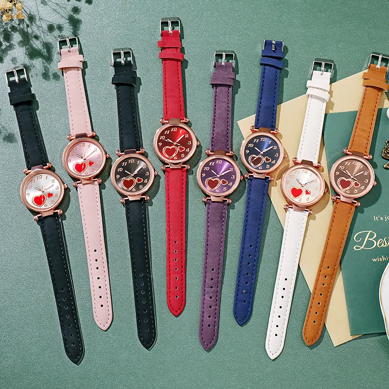 

Watch Girl Korean Edition Minimalist Accessory Youth Student Peach Heart Watch Cute Children Soft Girl Quartz Wristwatches reloj