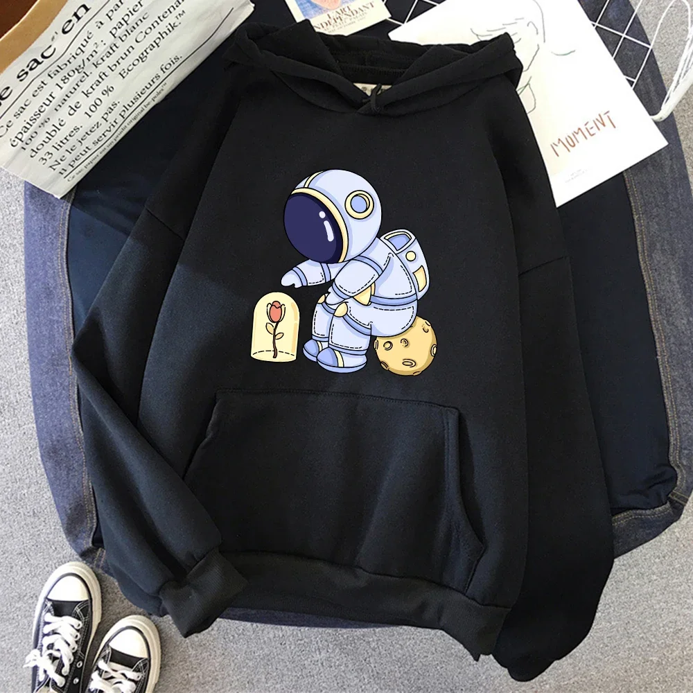 Casual Hoodies Fleece Pocket Women Pullover Funny Astronauts Protecting Flowers Pattern Female Warm Hooded Loose
Casual Hoodies Fleece Pocket Women Pullover Funny Astronauts Protecting Flowers Pattern Female Warm Hooded Loose