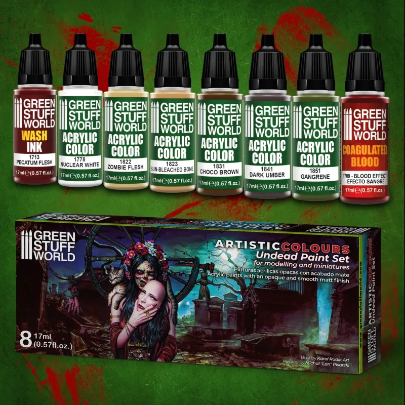 Green Stuff World Artistic Colours Undead Paint Set for Modelling Paint and Miniatures
Green Stuff World Artistic Colours Undead Paint Set for Modelling Paint and Miniatures