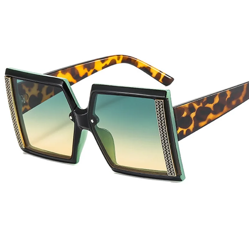 

Очки солнцезащитные женские квадратные в винтажном стиле, модные роскошные брендовые большие солнечные очки с затемненными линзами в большой оправе, Uv400