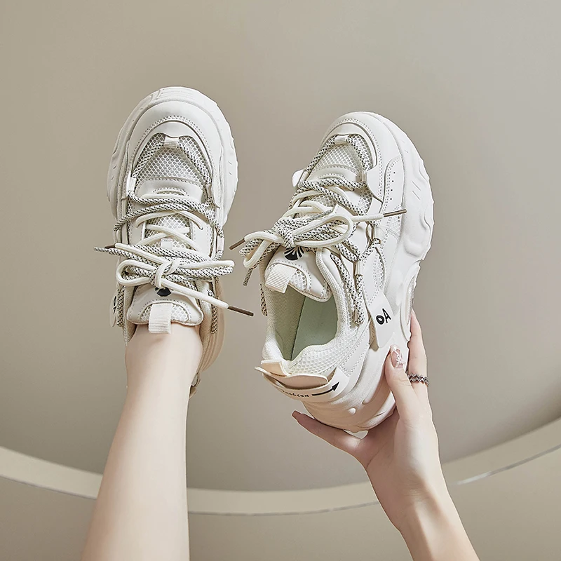 

Женские кроссовки на массивной платформе, дышащая удобная спортивная обувь для бега, тенниса, фитнеса, бега, ходьбы, повседневная спортивная обувь