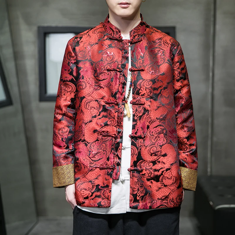 2023 Spring/Autumn New Tang Suit Men's Jacket Chinese Style Tang Oriental Vintage Top Dragon Jacket Harajuku Casual Shirt
2023 Spring/Autumn New Tang Suit Men's Jacket Chinese Style Tang Oriental Vintage Top Dragon Jacket Harajuku Casual Shirt