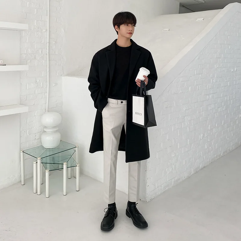 Autumn Winter Long Woolen Coat Men Solid Color Simple Wool Jacket Men Handsome Casual Long Woolen Jacket Men
Autumn Winter Long Woolen Coat Men Solid Color Simple Wool Jacket Men Handsome Casual Long Woolen Jacket Men