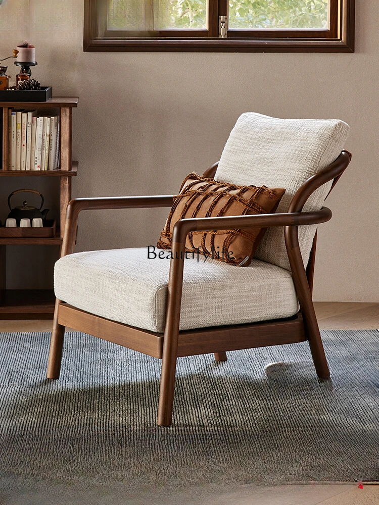 North America Black Walnut Wooden Padded Armchair Designer Model Leisure Senior Armchair 
North America Black Walnut Wooden Padded Armchair Designer Model Leisure Senior Armchair