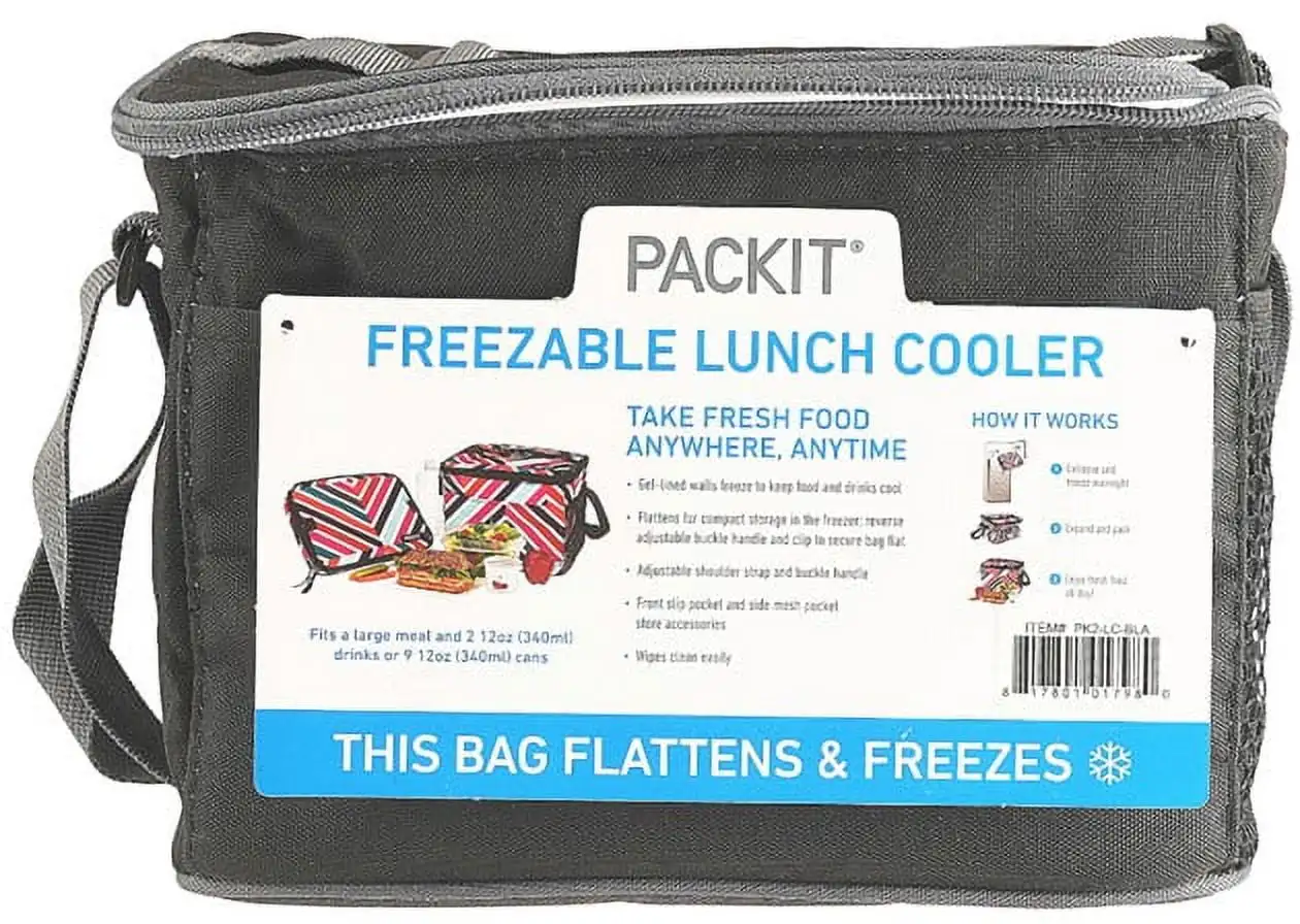 Прочный гелевый охладитель для ланча Packit с возможностью замораживания, вмещает 9 банок, черного цвета
Прочный гелевый охладитель для ланча Packit с возможностью замораживания, вмещает 9 банок, черного цвета