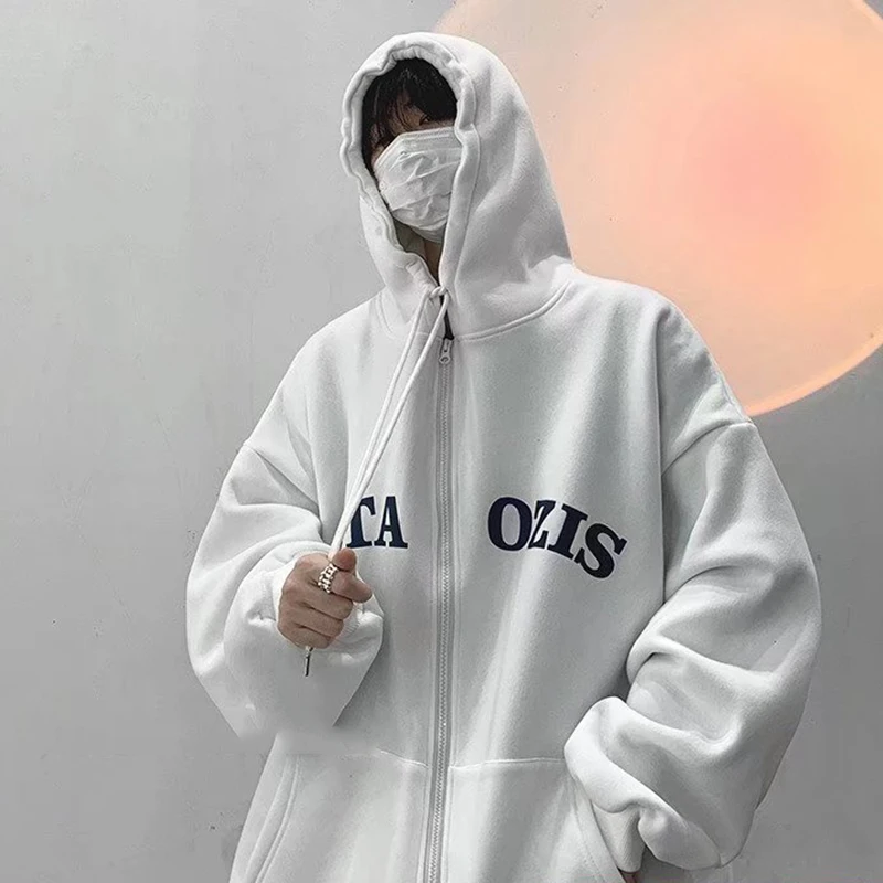 Women's Oversized Zip Up Hoodie, Velvet Thick Hooded Sweatshirt, Letter Printed Cardigan Jacket, Hong Kong Style, Loose Couple H
Women's Oversized Zip Up Hoodie, Velvet Thick Hooded Sweatshirt, Letter Printed Cardigan Jacket, Hong Kong Style, Loose Couple H