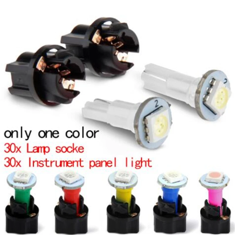 30pcs/set Car Auto PC74 T5 LED Twist Socket Instrument Panel Cluster Plug Dash Light mix Bulb Green Red Blue White yellow
30pcs/set Car Auto PC74 T5 LED Twist Socket Instrument Panel Cluster Plug Dash Light mix Bulb Green Red Blue White yellow