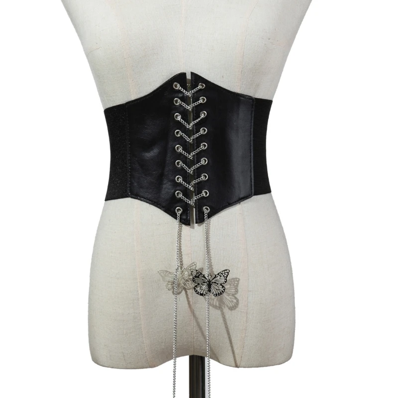 Womens Corset Belts Lace-up Tied Waspie Belt Vintage Elastic Waist Cincher Belt for Dress Skirt Shirt
Womens Corset Belts Lace-up Tied Waspie Belt Vintage Elastic Waist Cincher Belt for Dress Skirt Shirt