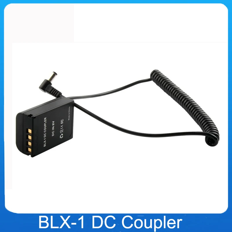 

New BLX-1 BLX1 DC Coupler to Coiled Cable DC 5.5*2.5 Male for Olympus OM-1 OM1 Mirrorless Camera