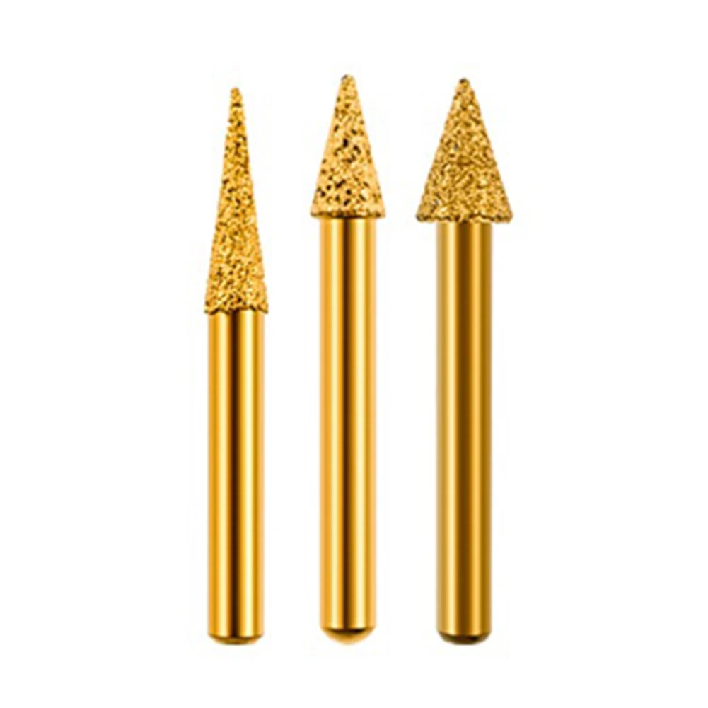3pcs Conical Type Vacuum Brazed Diamond Burr Head Grinding Rotary File For Stone Drill Polishing Rotary Tool Electric Grinder
3pcs Conical Type Vacuum Brazed Diamond Burr Head Grinding Rotary File For Stone Drill Polishing Rotary Tool Electric Grinder