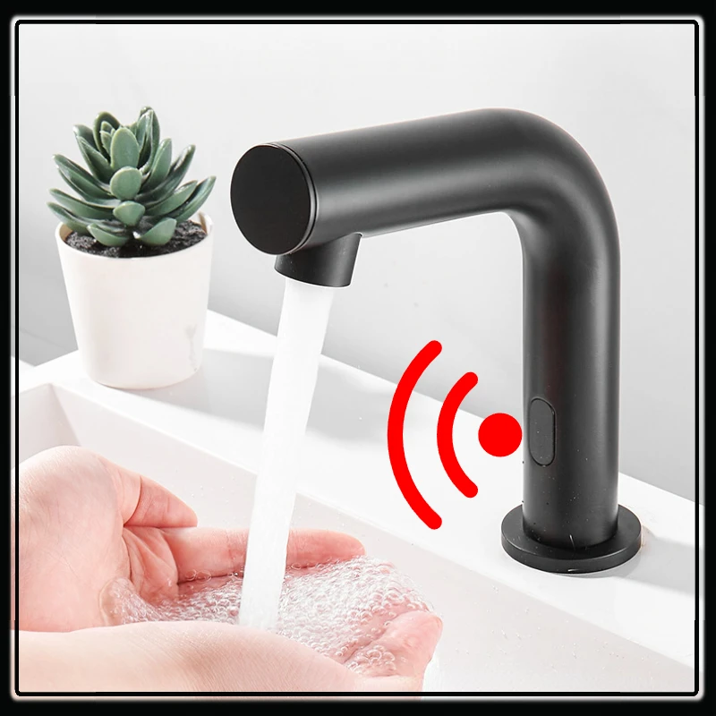 

Black Bathroom Sensor Faucets Kitchen Touchless Faucet Stainless Steel Sink Mixers Smart Sensor Vanity Tap Infrared Basin Mixer