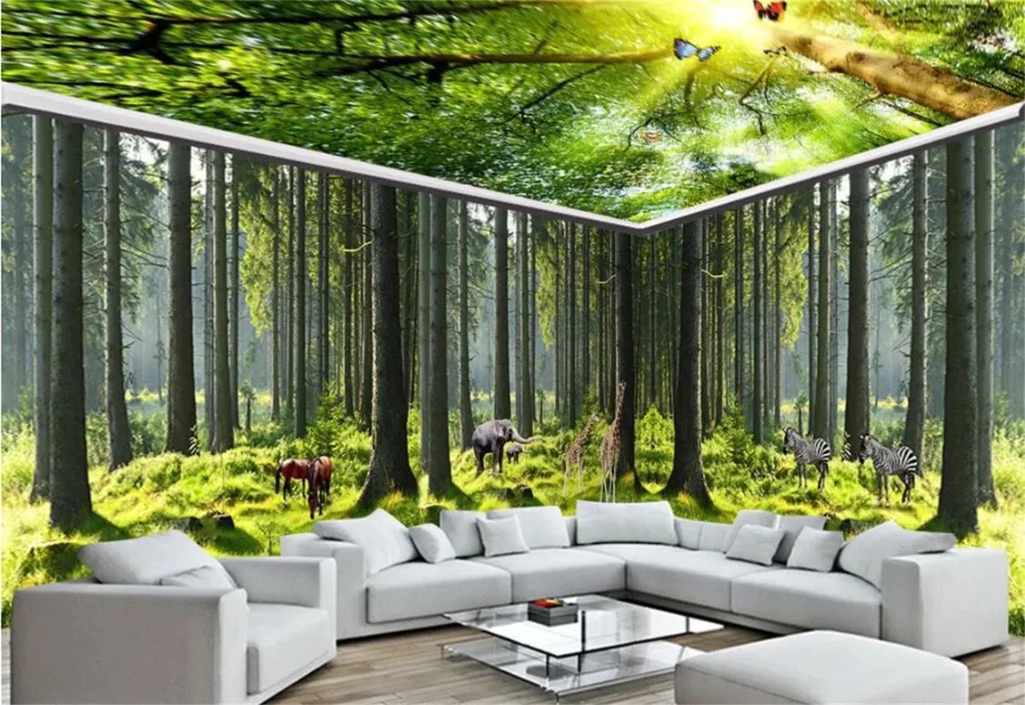 

beibehang papel de parede Custom large mural wallpaper 3D fresh nature forest big tree animal house wall wall papers home decor