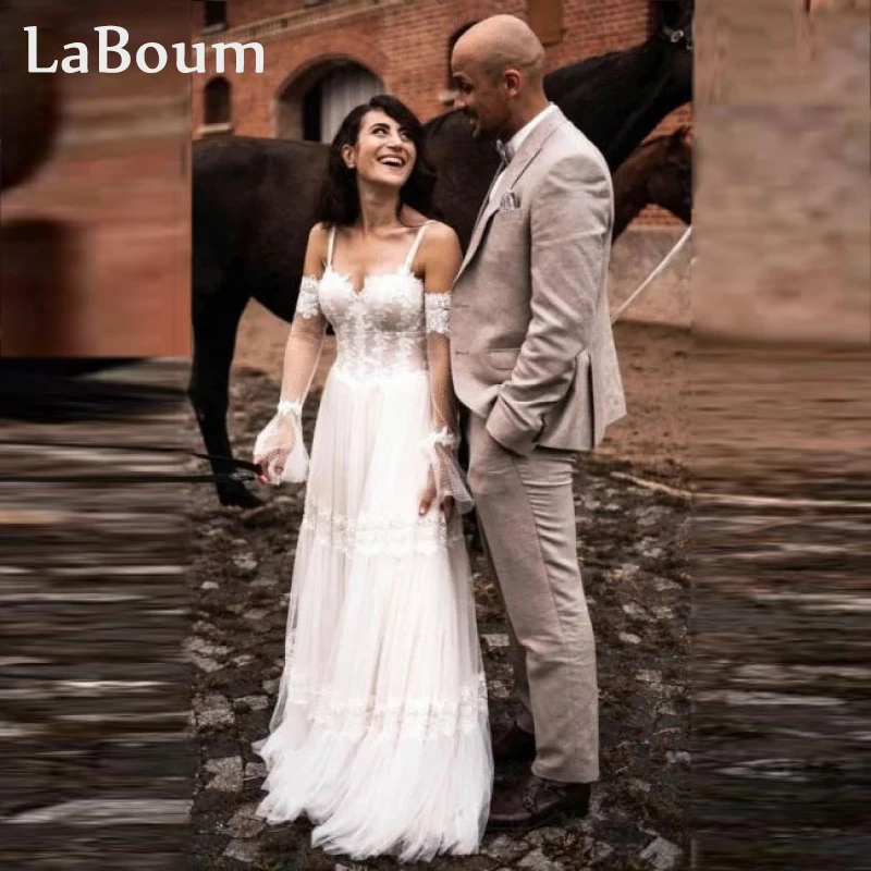 

LaBoum Wedding Dresses for Bride2023 Applique Sweetheart Lace A-line Bridal Gown Vestidos De Novia فستان حفلات ال robe de mariée