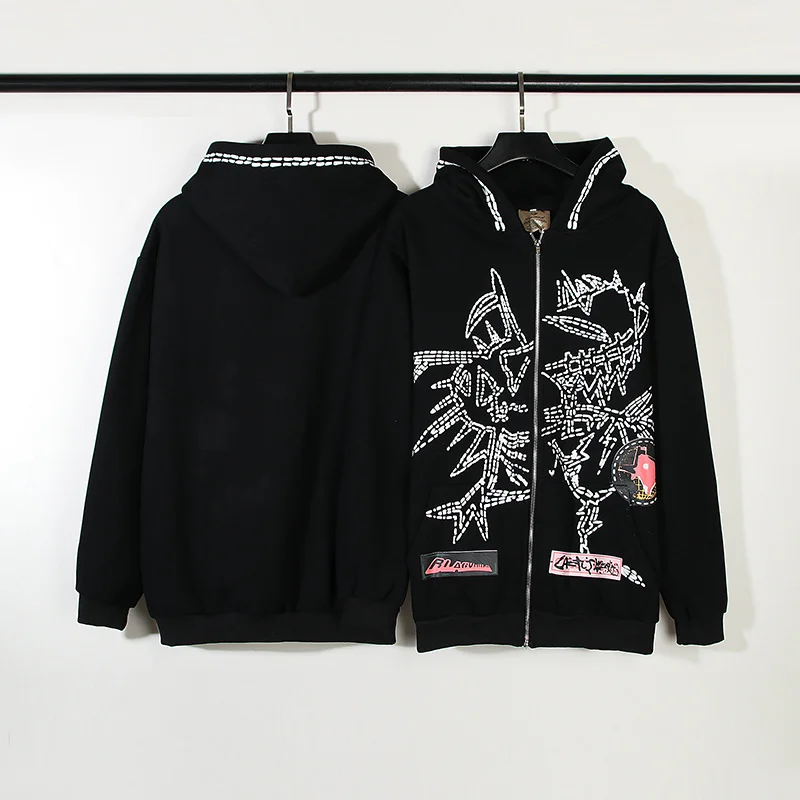 Skull Head Graffiti Hoodie Men Women Zipper Hooded Sweatshirt Fleece Pullover Coat
Skull Head Graffiti Hoodie Men Women Zipper Hooded Sweatshirt Fleece Pullover Coat