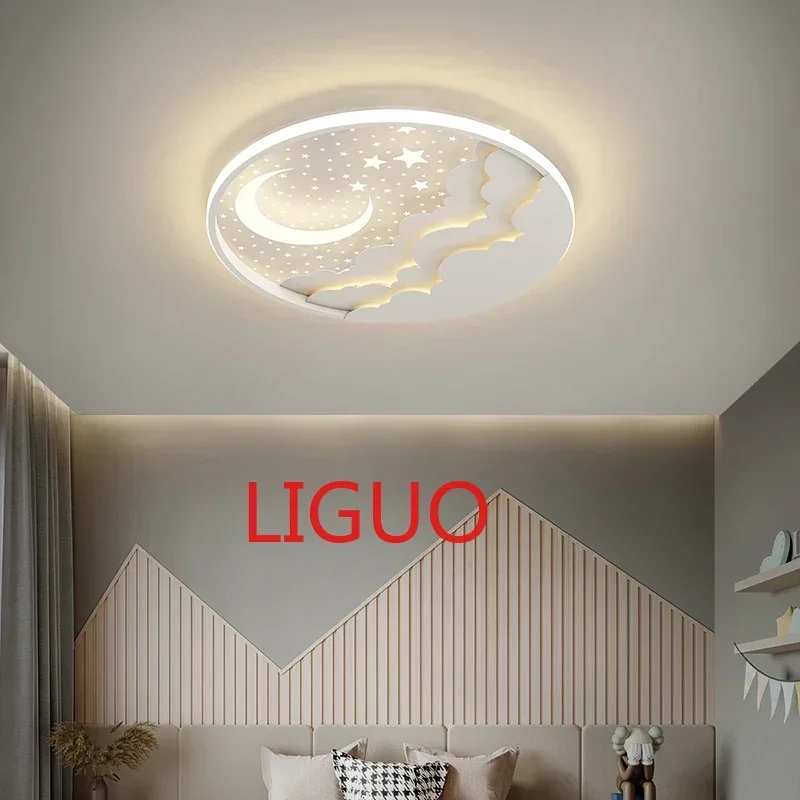 

Nordic Modern Children's LED Ceiling Lamp for Nursery Bedroom Kids Room Moon Stars Warm Romantic Home Decor Lighting Fixtures