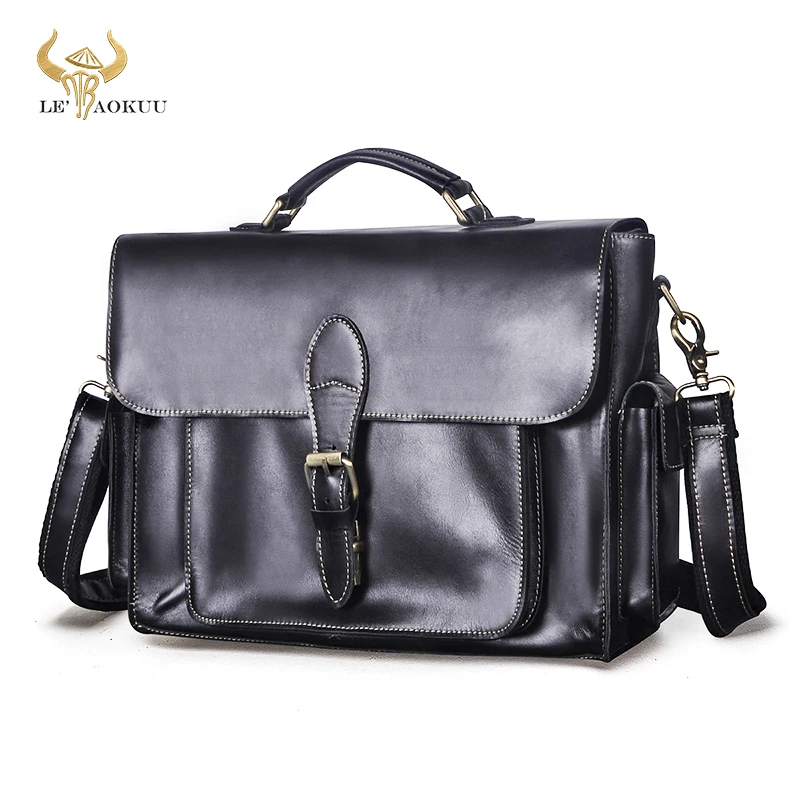 

Men Soft Natural Leather Business Portfolio Best Professional Executive Lawyer Briefcase Computer Laptop Case Messenger Bag 2058